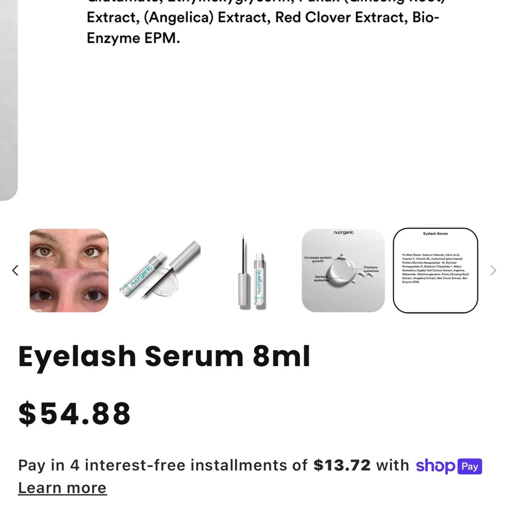 Nuorganic Cosmic Lash Eyelash Growth Serum 8ml Vegan Sealed $55 Retail NEW - Picture 8 of 8